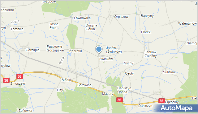 mapa Świnków, Świnków gmina Krotoszyn na mapie Targeo