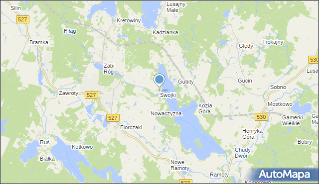 mapa Swojki, Swojki na mapie Targeo