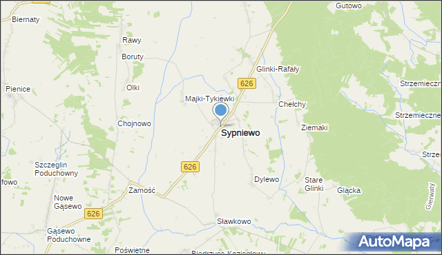 mapa Sypniewo, Sypniewo powiat makowski na mapie Targeo