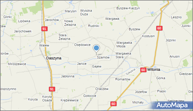 mapa Szamów, Szamów na mapie Targeo