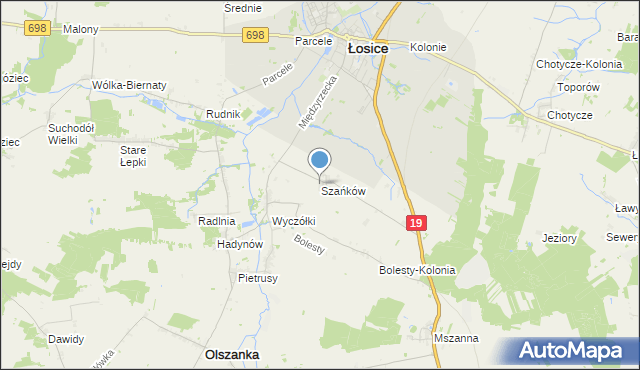 mapa Szańków, Szańków na mapie Targeo