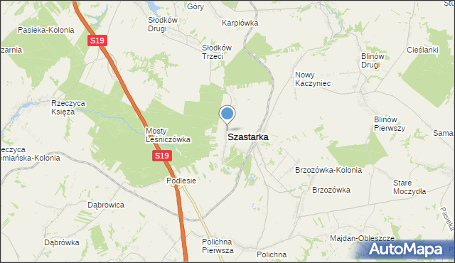 mapa Szastarka, Szastarka na mapie Targeo