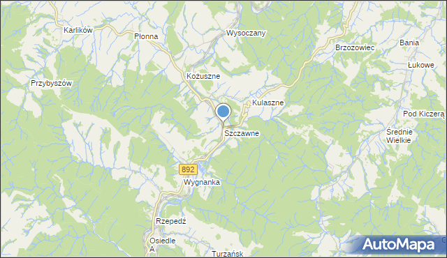 mapa Szczawne, Szczawne na mapie Targeo