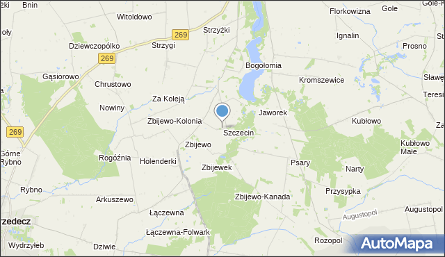 mapa Szczecina, Szczecin gmina Chodecz na mapie Targeo