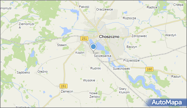 mapa Szczepanka, Szczepanka na mapie Targeo