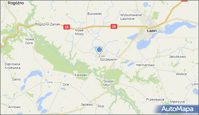 mapa Szczepanki, Szczepanki gmina Łasin na mapie Targeo
