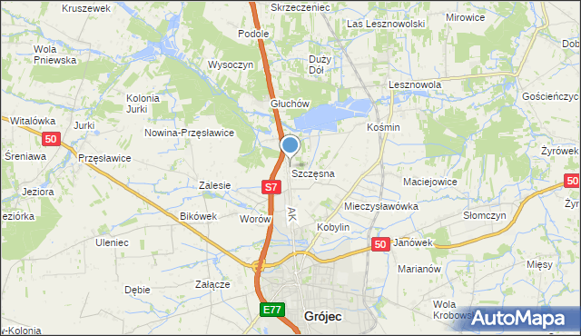 mapa Szczęsna, Szczęsna na mapie Targeo