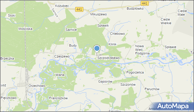 mapa Szczodrzejewo, Szczodrzejewo na mapie Targeo