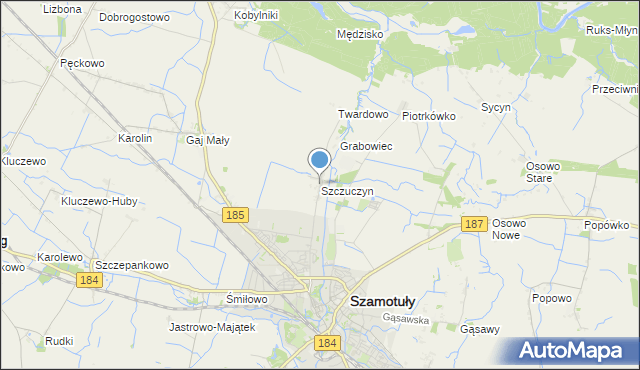 mapa Szczuczyn, Szczuczyn gmina Szamotuły na mapie Targeo