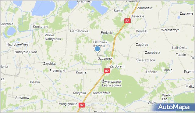 mapa Szczupak, Szczupak na mapie Targeo