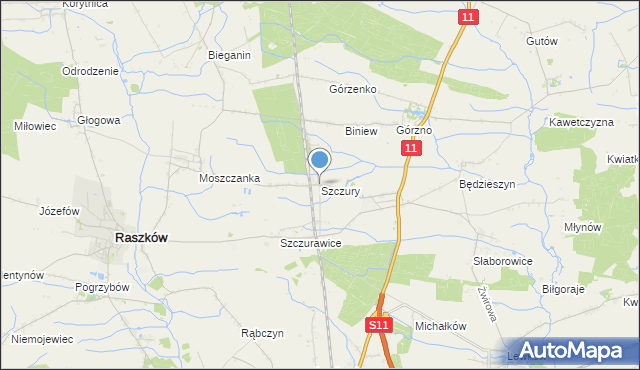 Mapa Szczury, Szczury na mapie Targeo