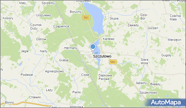 mapa Szczutowo, Szczutowo powiat sierpecki na mapie Targeo