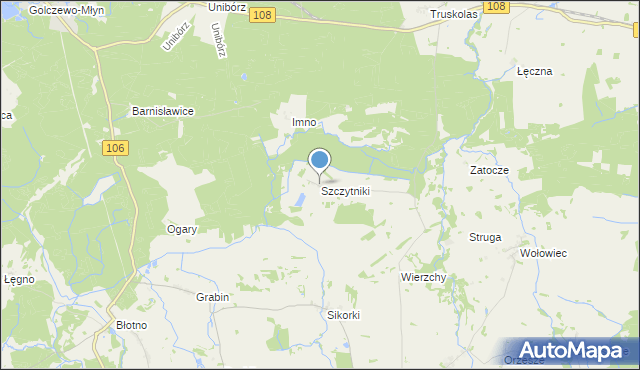 mapa Szczytniki, Szczytniki gmina Nowogard na mapie Targeo