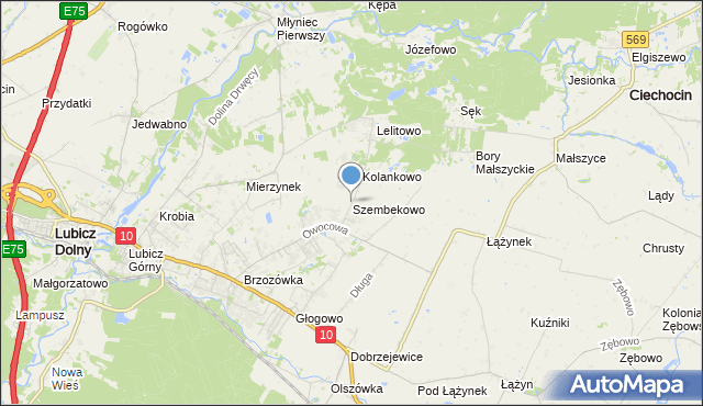 mapa Szembekowo, Szembekowo na mapie Targeo
