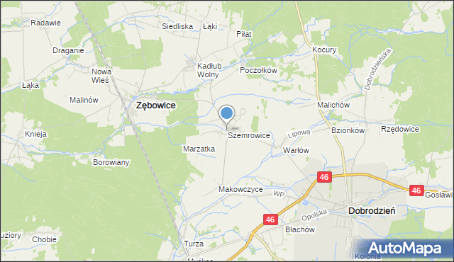 mapa Szemrowice, Szemrowice na mapie Targeo