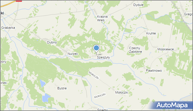 mapa Szeszyły, Szeszyły na mapie Targeo