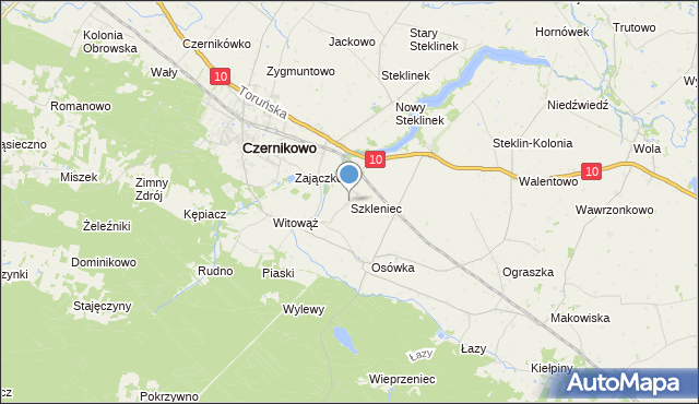mapa Szkleniec, Szkleniec gmina Czernikowo na mapie Targeo
