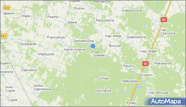 mapa Szlędaki, Szlędaki na mapie Targeo