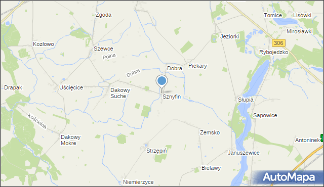 mapa Sznyfin, Sznyfin na mapie Targeo