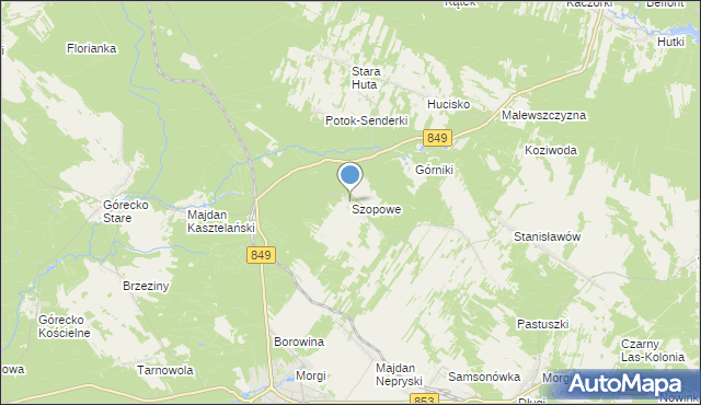 mapa Szopowe, Szopowe na mapie Targeo