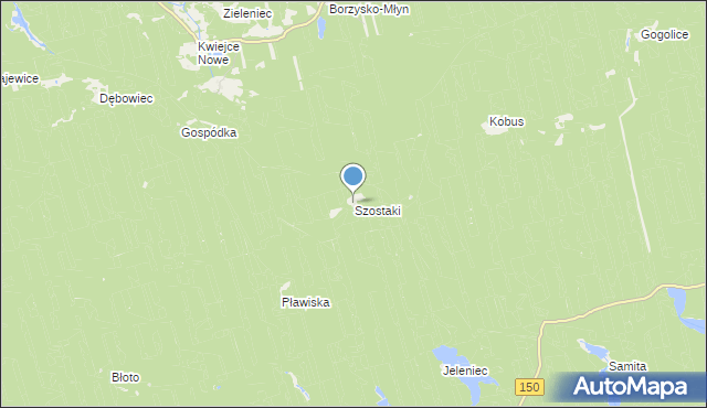 mapa Szostaki, Szostaki gmina Wronki na mapie Targeo