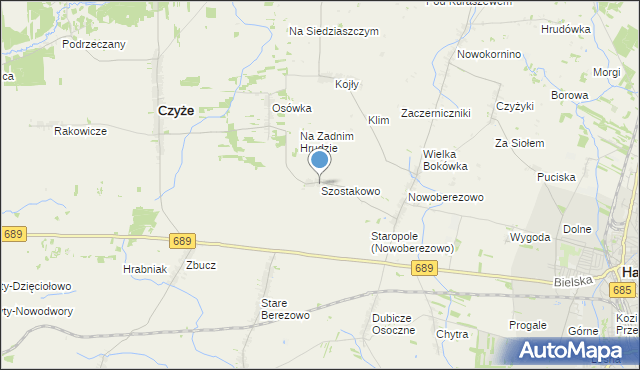 mapa Szostakowo, Szostakowo na mapie Targeo