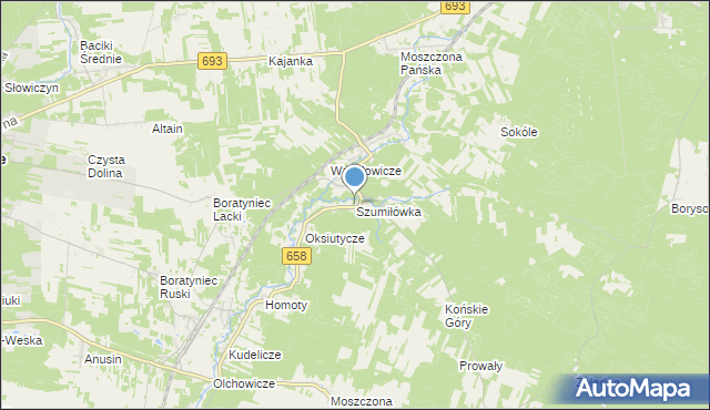 mapa Szumiłówka, Szumiłówka na mapie Targeo