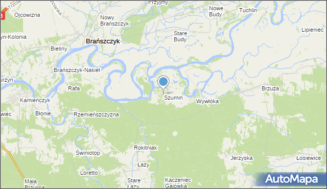 mapa Szumin, Szumin gmina Łochów na mapie Targeo