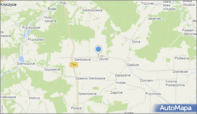 mapa Szyce, Szyce gmina Pilica na mapie Targeo