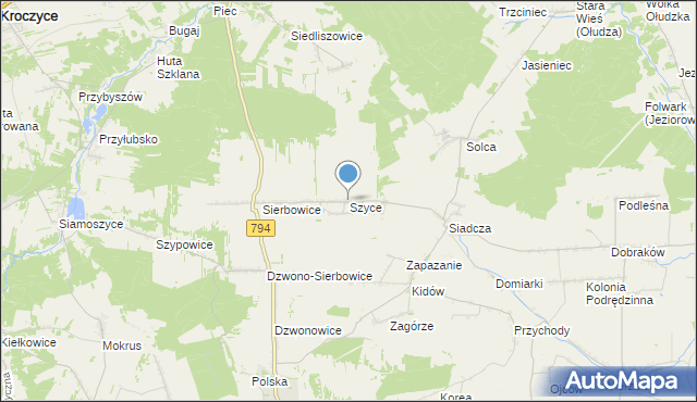 mapa Szyce, Szyce gmina Pilica na mapie Targeo