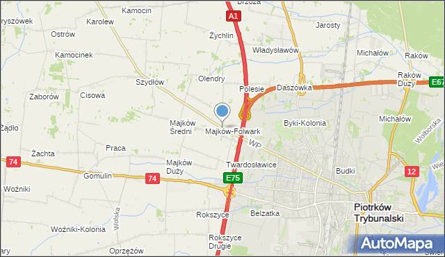 mapa Szydłówka, Szydłówka gmina Grabica na mapie Targeo