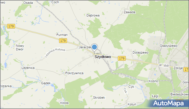 mapa Szydłowo, Szydłowo powiat pilski na mapie Targeo