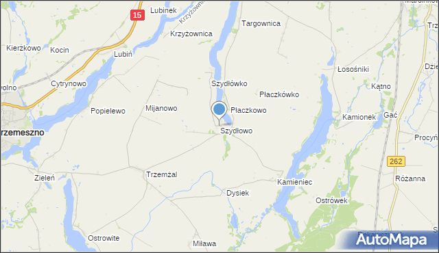 mapa Szydłowo, Szydłowo gmina Trzemeszno na mapie Targeo