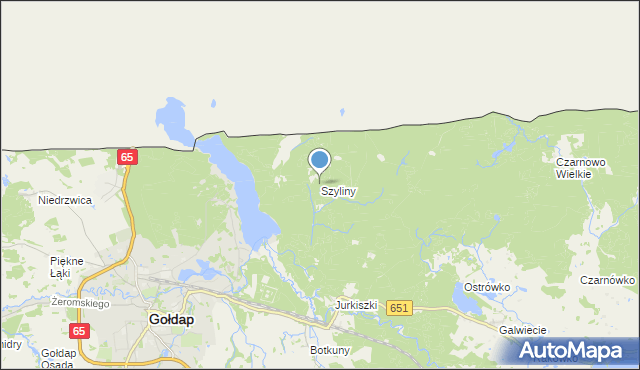 mapa Szyliny, Szyliny na mapie Targeo