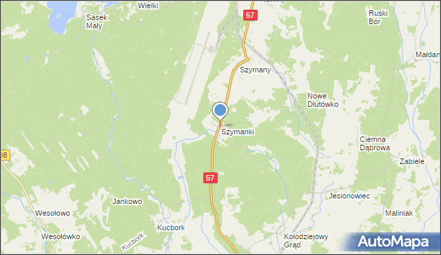 mapa Szymanki, Szymanki na mapie Targeo