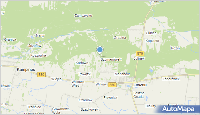 mapa Szymanówek, Szymanówek na mapie Targeo