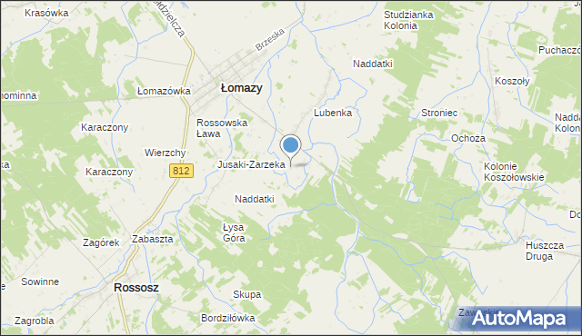 mapa Szymanowo, Szymanowo gmina Łomazy na mapie Targeo
