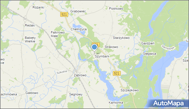 mapa Szymbark, Szymbark gmina Iława na mapie Targeo