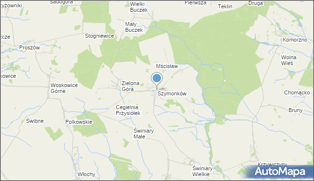 mapa Szymonków, Szymonków na mapie Targeo