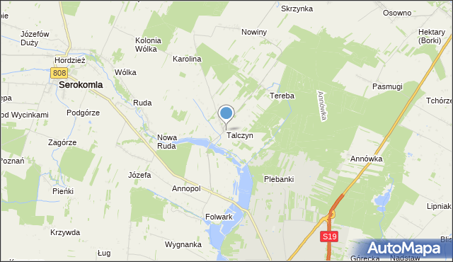 mapa Talczyn, Talczyn na mapie Targeo