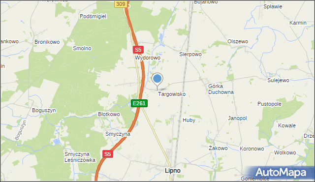 mapa Targowisko, Targowisko gmina Lipno na mapie Targeo