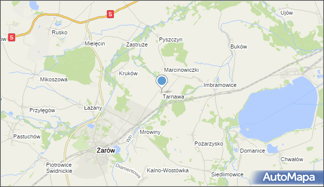 mapa Tarnawa, Tarnawa gmina Żarów na mapie Targeo