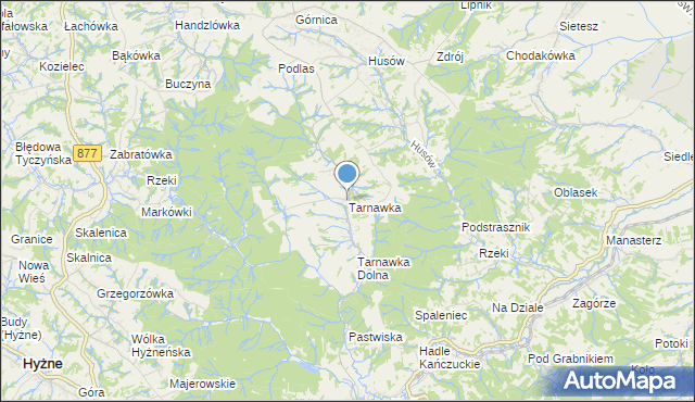 mapa Tarnawka, Tarnawka gmina Markowa na mapie Targeo