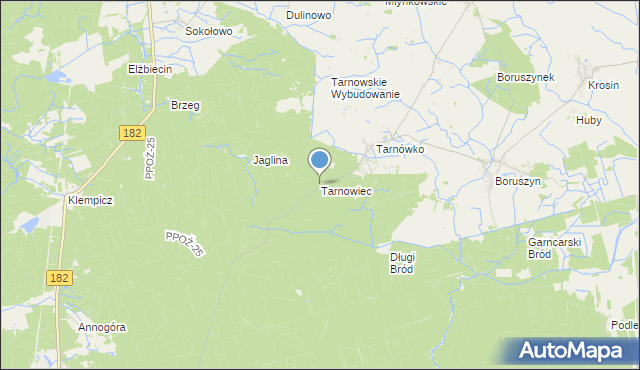 mapa Tarnowiec, Tarnowiec gmina Połajewo na mapie Targeo