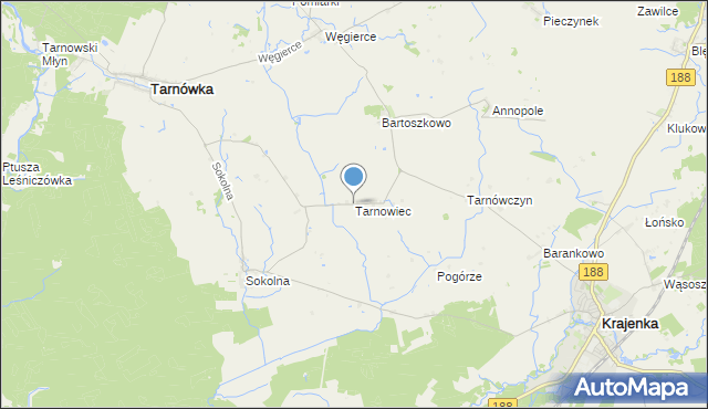 mapa Tarnowiec, Tarnowiec gmina Tarnówka na mapie Targeo