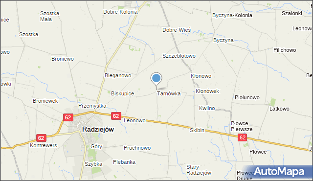 mapa Tarnówka, Tarnówka gmina Radziejów na mapie Targeo