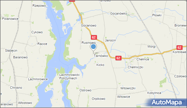 mapa Tarnówko, Tarnówko gmina Kruszwica na mapie Targeo