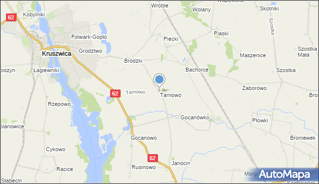 mapa Tarnowo, Tarnowo gmina Kruszwica na mapie Targeo