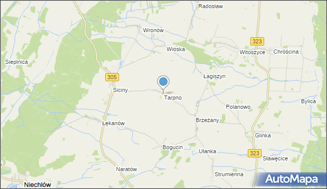 mapa Tarpno, Tarpno gmina Niechlów na mapie Targeo