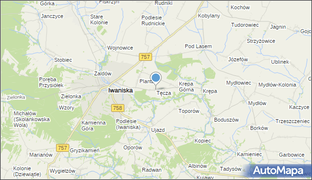 mapa Tęcza, Tęcza na mapie Targeo